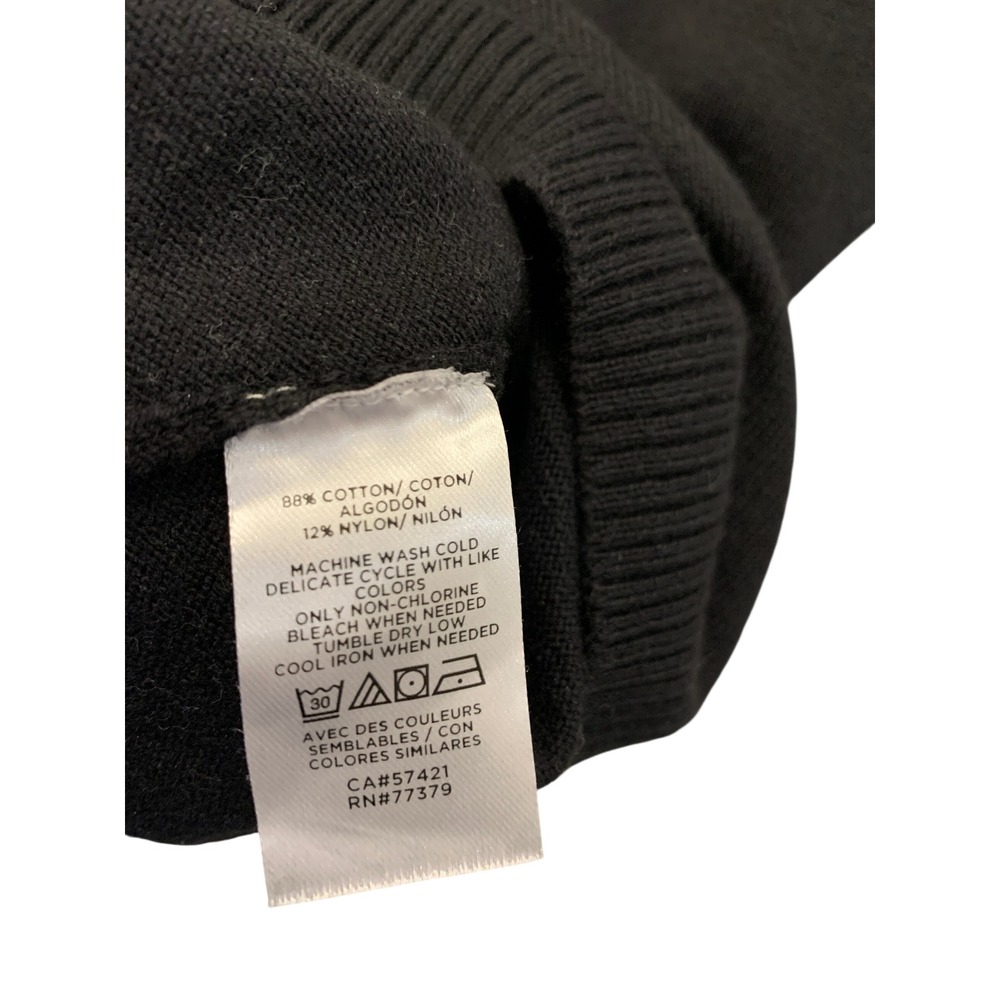 Ann Taylor Factory Womens Medium Black Mock Neck Sweater Top Quiet Luxury - Picture 6 of 8